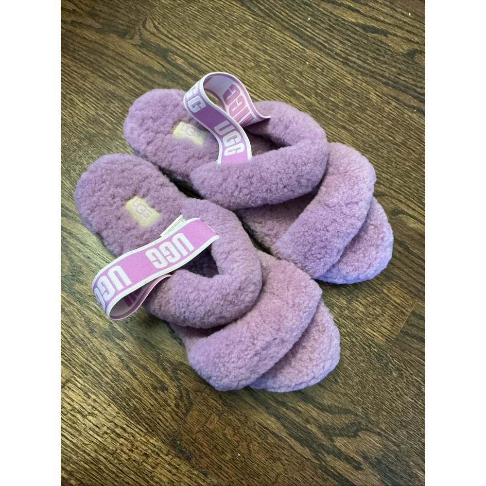 UGG Womens Oh Yeah 1107953 Light Purple Open Toe Flat Slingback Sandals Size 8
